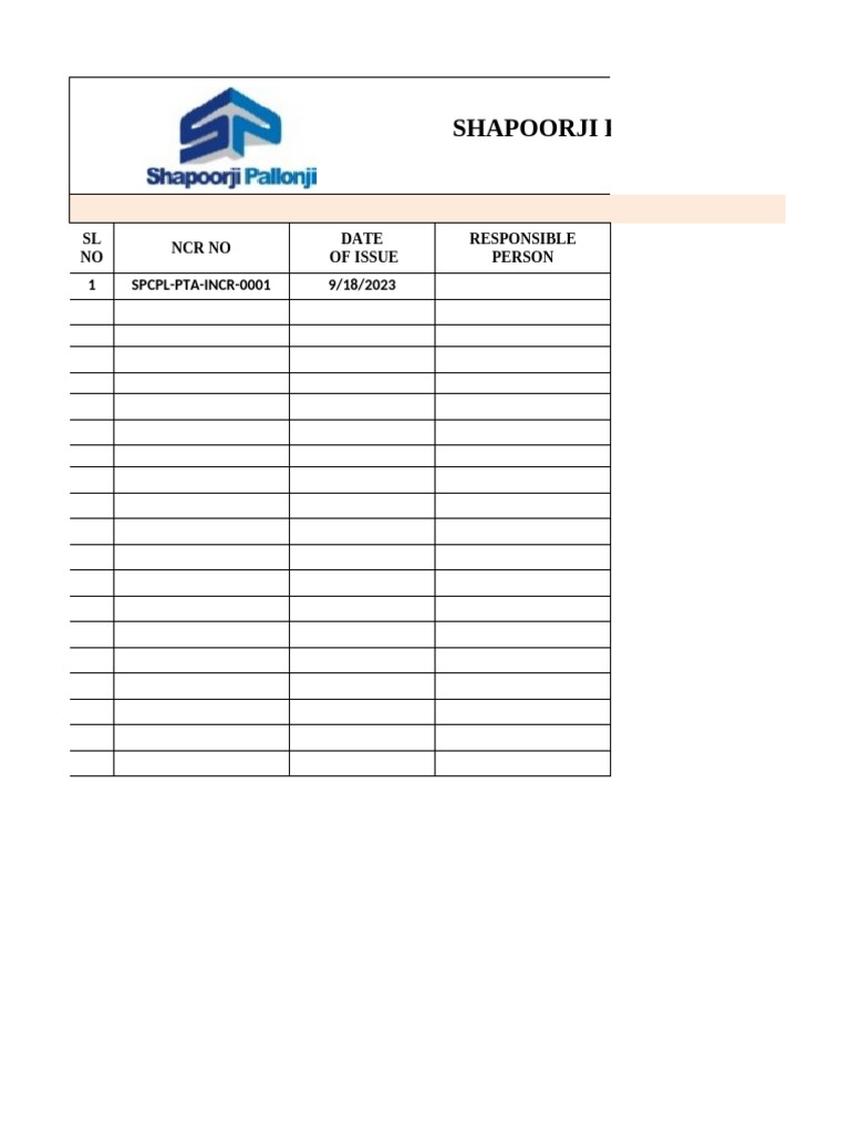 Internal NCR Tracker | PDF