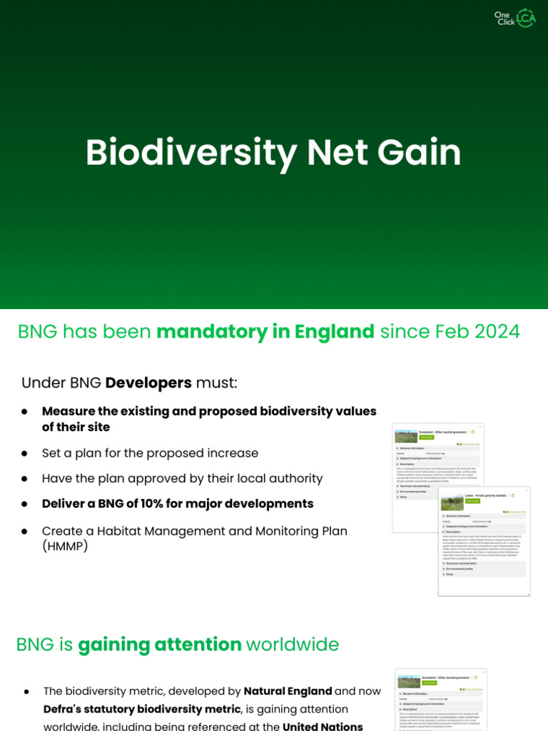 One Click LCA - RICS WLCA V2 and Biodiversity Net Gain | PDF ...