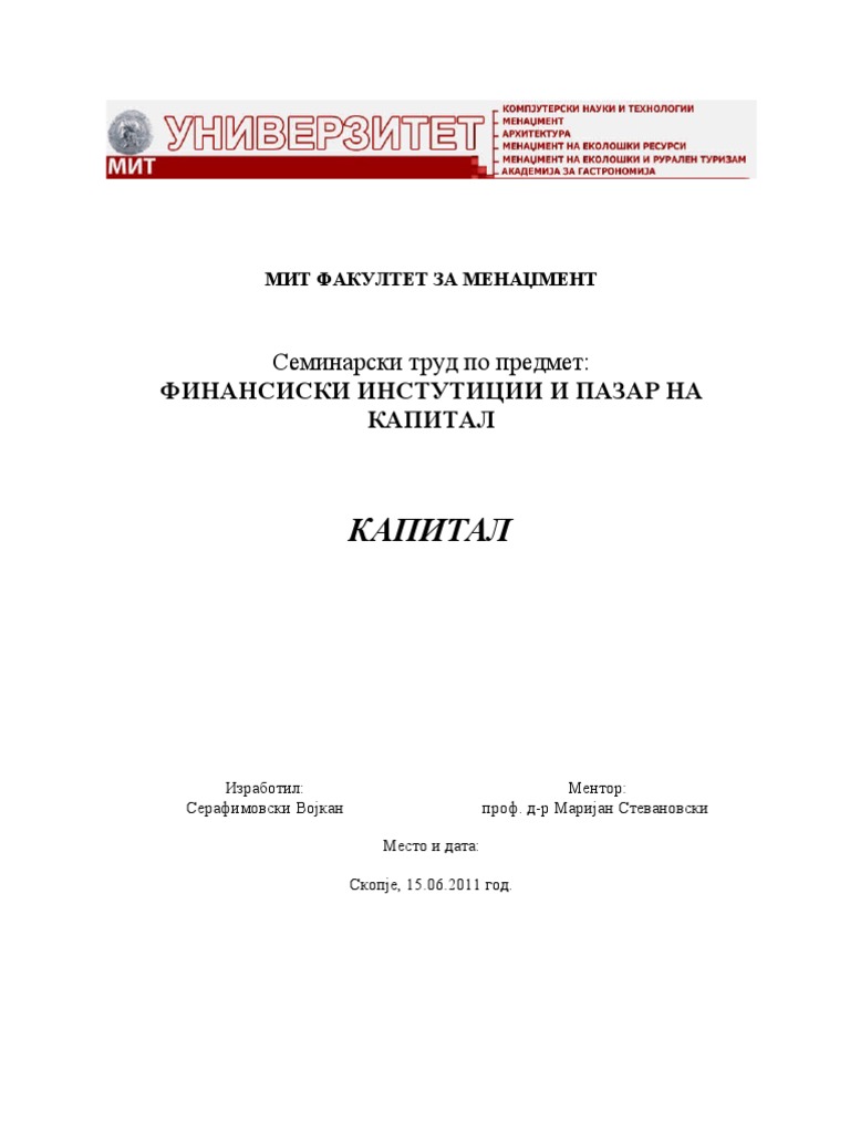 Видови претпријатија -семинарска работа 2010