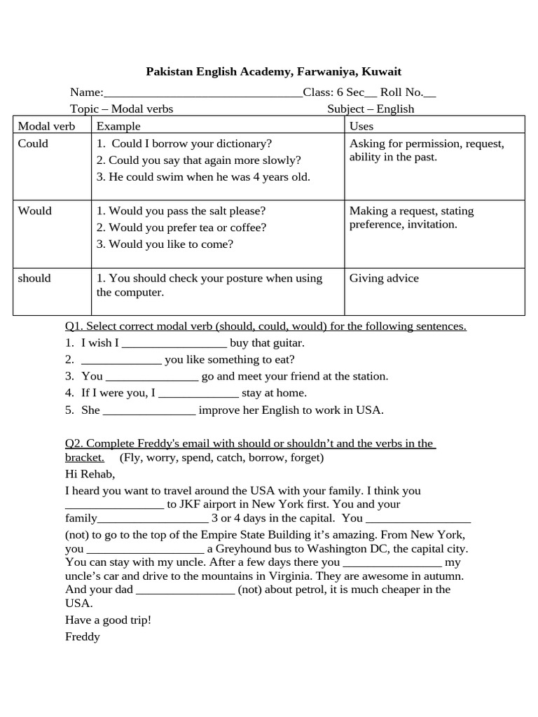 Understanding Modal Verbs in English | PDF