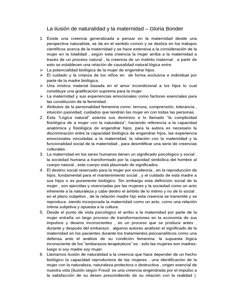 La Ilusión de Naturalidad y La Maternidad | PDF | Mujer | Psicoanálisis