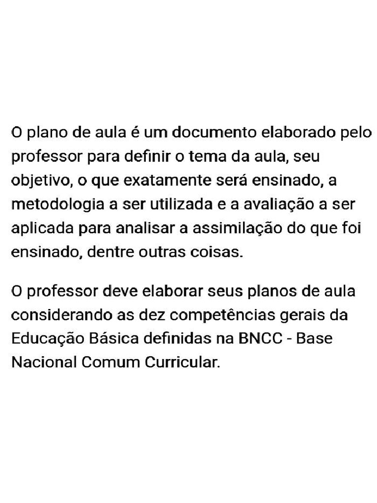 Planno de Uma Aula | PDF
