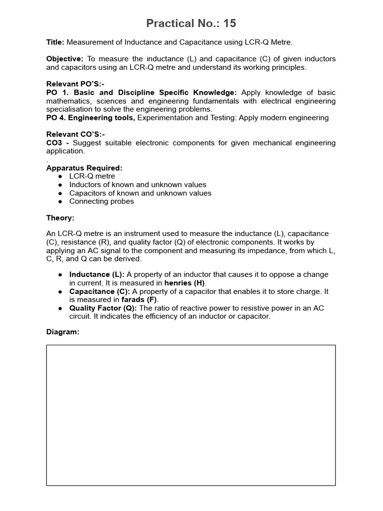BEE Practical 15 | PDF | Inductance | Capacitor