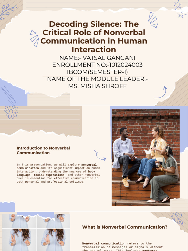The Impact of Nonverbal Communication | PDF | Nonverbal Communication ...