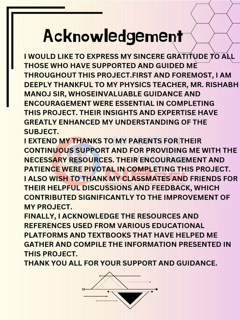 Acknowledgement for Computer Project | PDF