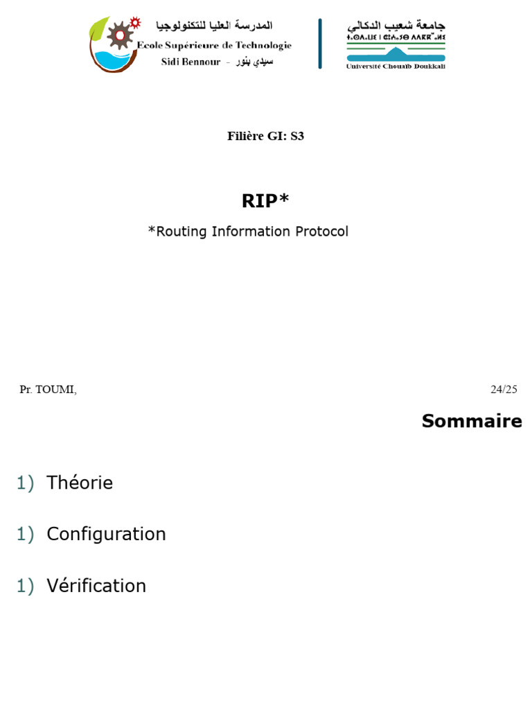 Configuration du Protocole RIP | PDF | Protocoles Internet | Routage
