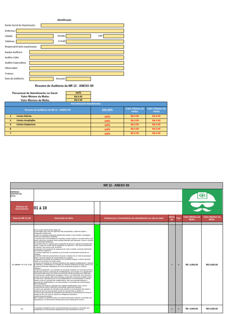 Checklist SR Sms NR 12 Xii Equipamentos de Guindar para Elevação | PDF ...