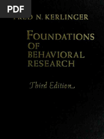 Kerlinger - Foundations of Behavioral Research - 3rd Ed