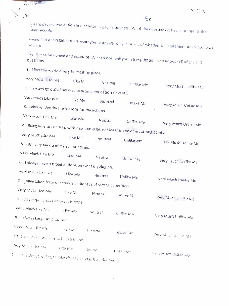 Via Questionnaire | PDF