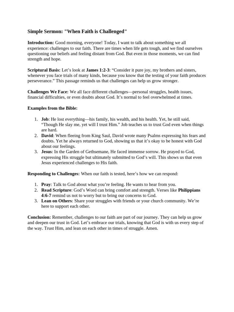 When Faith Is Challenged | PDF
