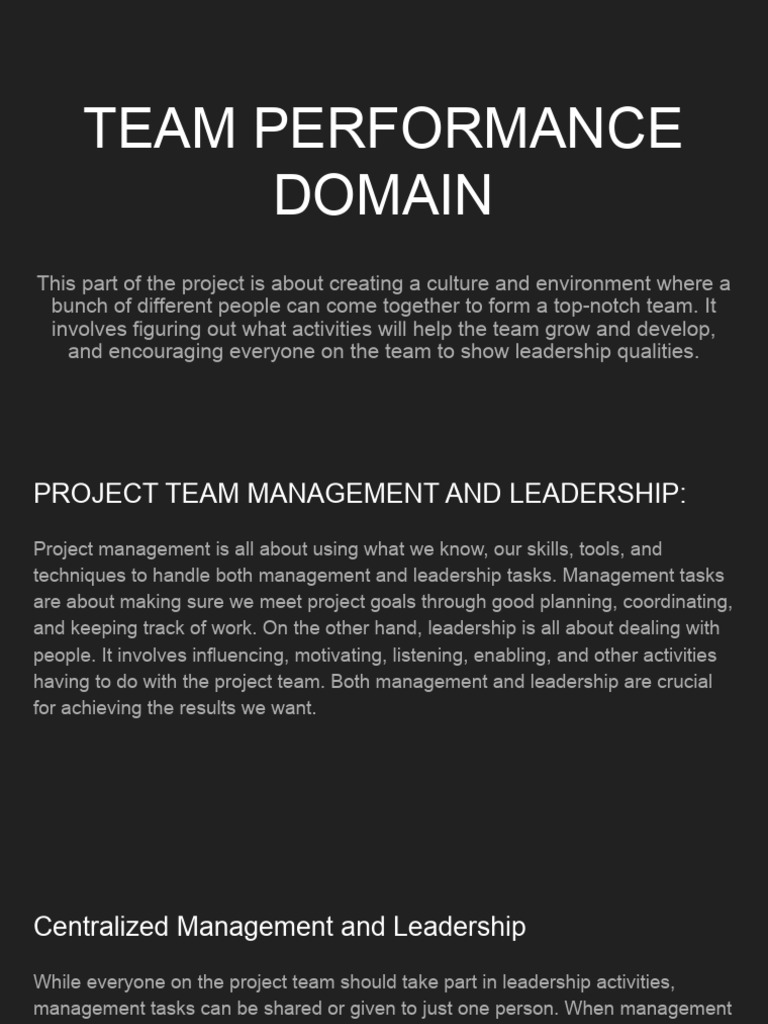 Team performance domain pdf leadership motivational