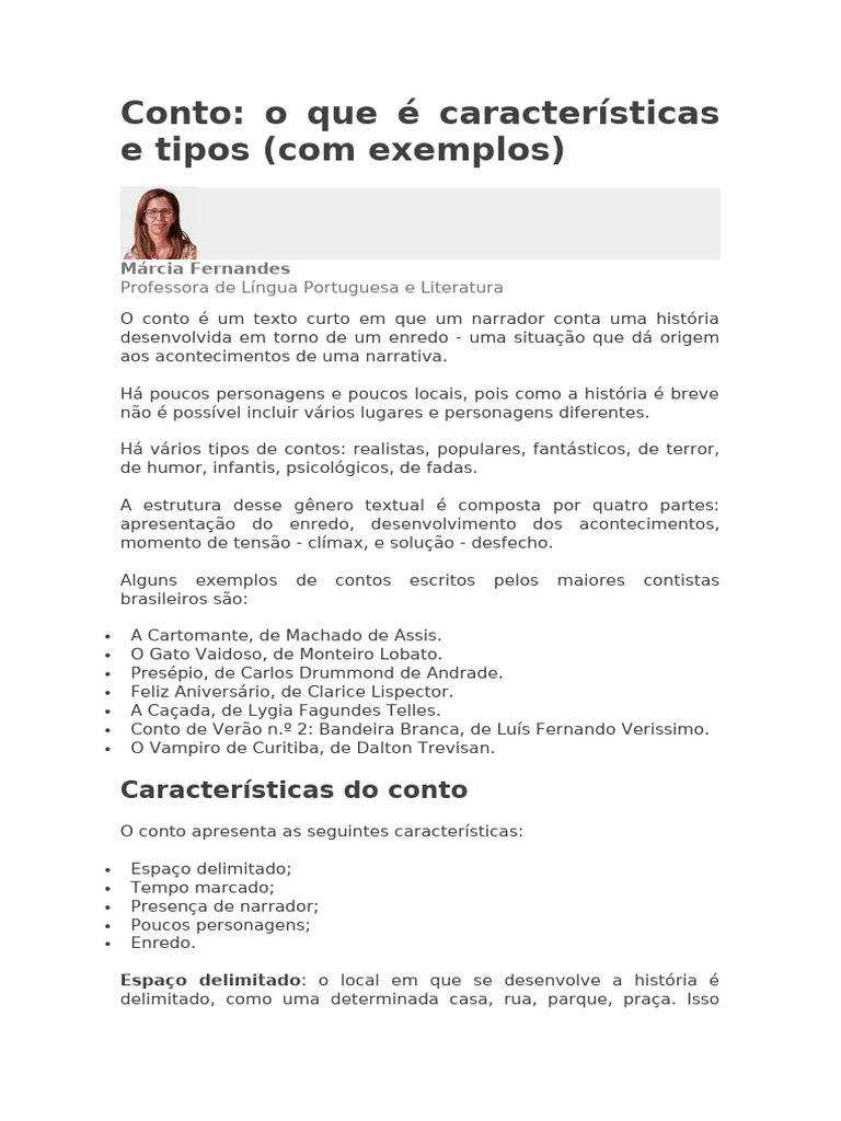 Características do Gênero Conto | PDF | Contos