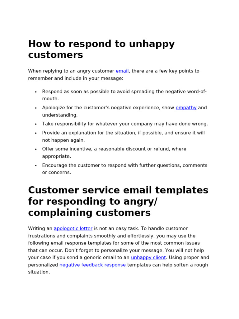 How To Respond To Unhappy Customers | PDF | Social Psychology
