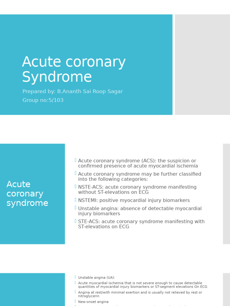 Understanding Acute Coronary Syndrome | PDF | Myocardial Infarction ...