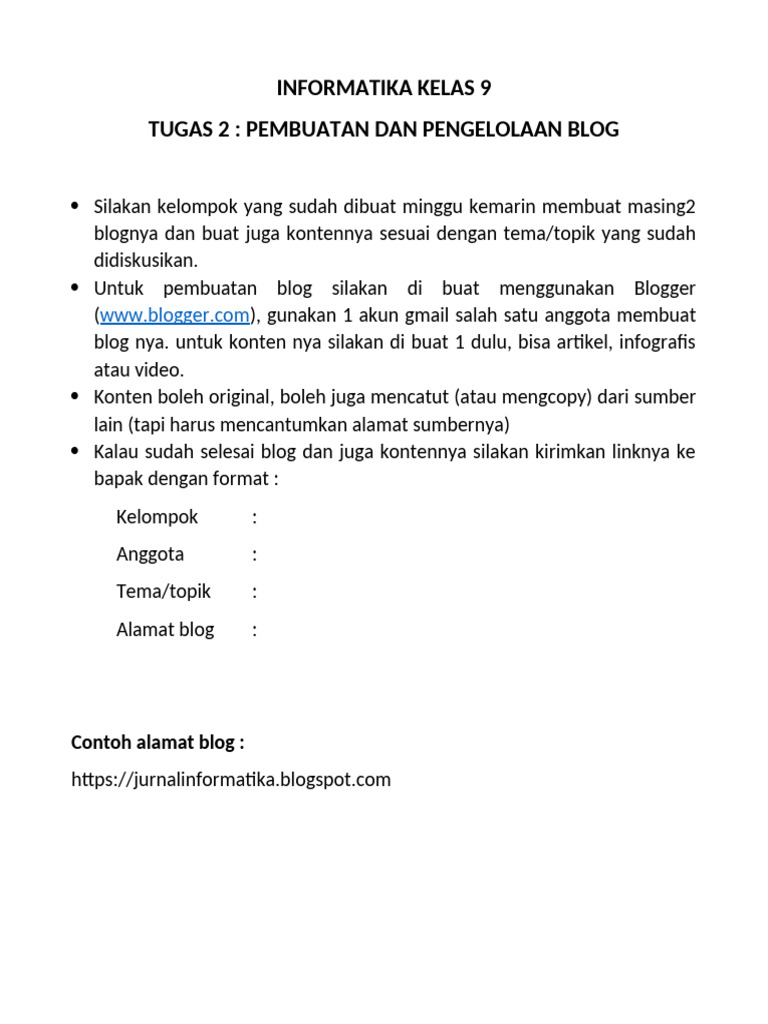 Tugas 2 Blog | PDF | Karier & Perkembangan | Seni
