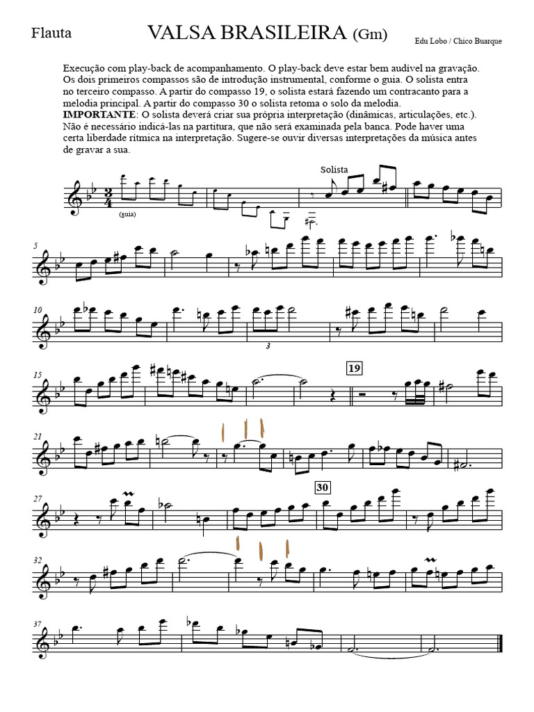 Valsa Brasileira - FLAUTA | PDF