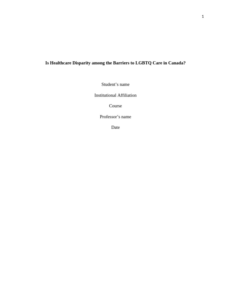 Is Healthcare Disparity Among The Barriers To LGBTQ Care in Canada ...