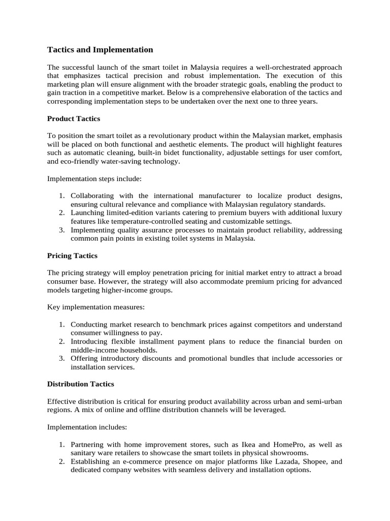 Tactics and Implementation | PDF | Pricing | Brand