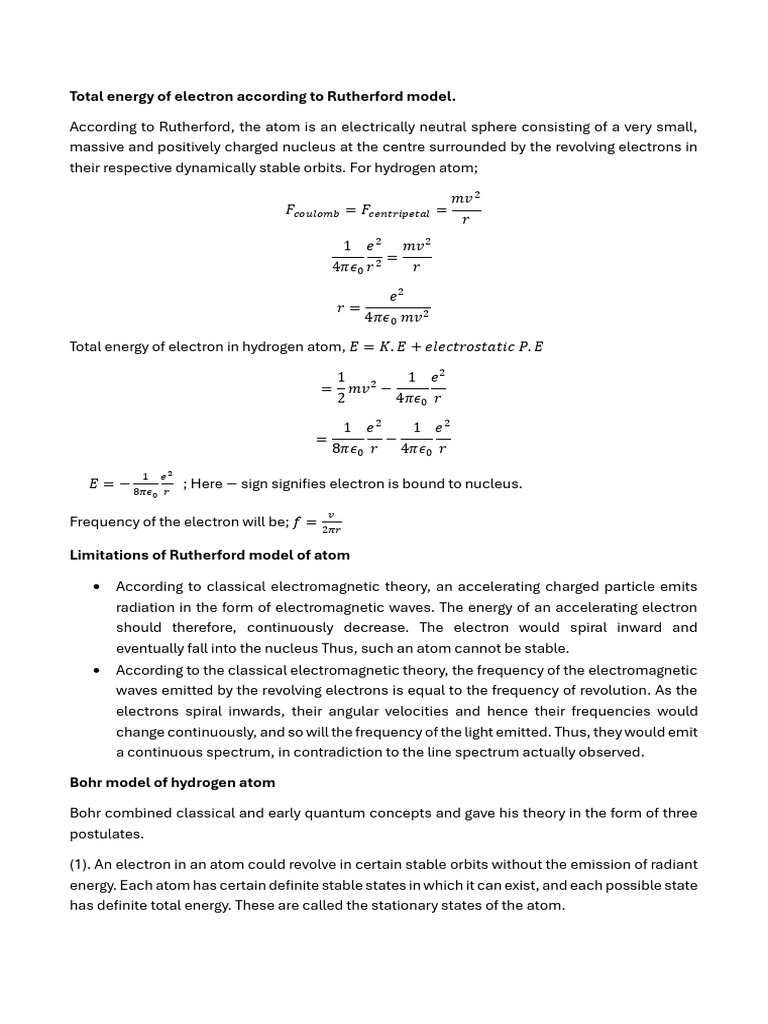Atomic Physics Theory | PDF | Electron | Atoms
