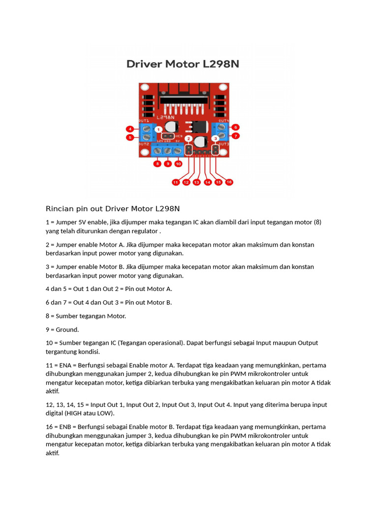 Pinout Driver Motor L298N | PDF | Komputer | Teknologi & Rekayasa