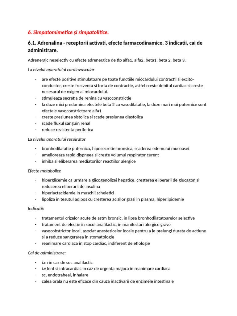 Simpatomimetice | PDF