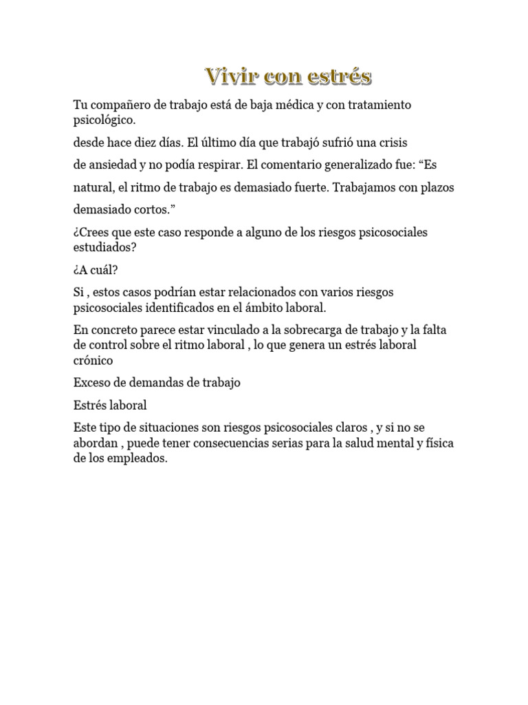 Vivir Con Estrés | PDF | Crecimiento personal y profesional