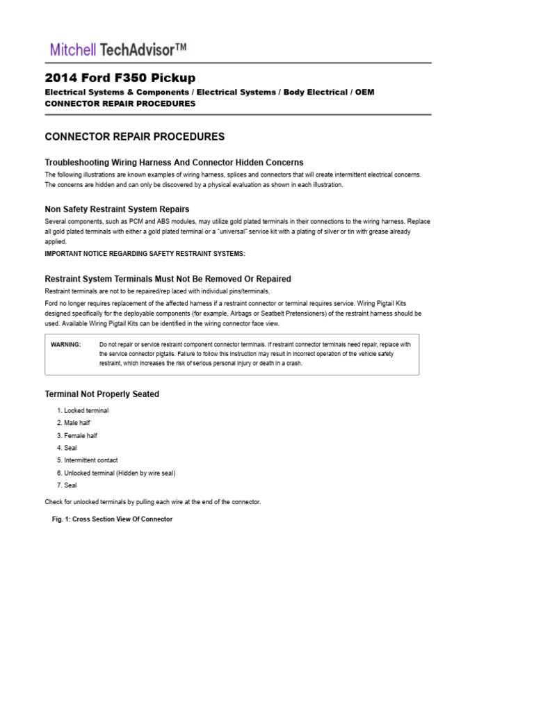 Ford F350 Connector Repair Guide | PDF | Electrical Connector | Wire