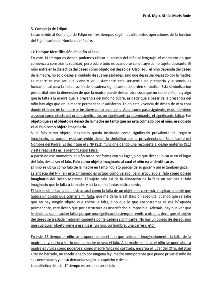 5 - Complejo de Edipo | PDF | Complejo de Edipo | Jacques Lacan
