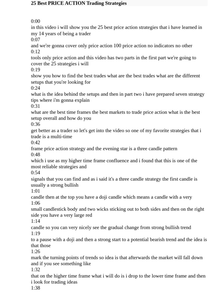 25 Effective Price Action Strategies | PDF | Market Trend | Financial ...