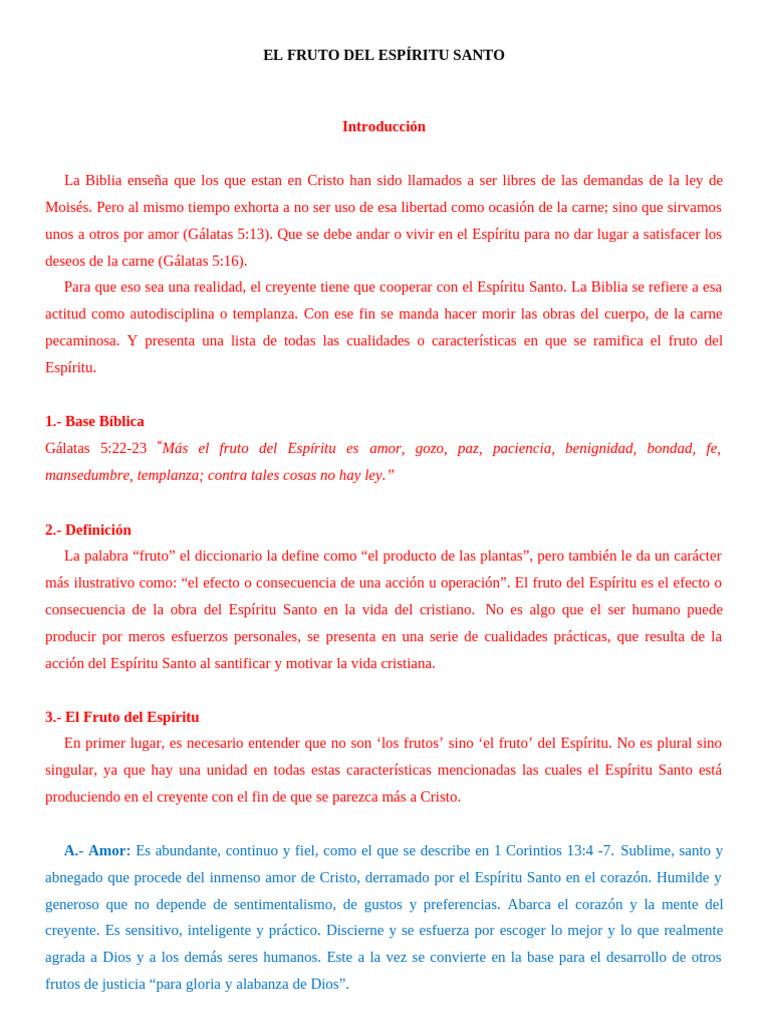 Exposición El Fruto Del Espíritu Santo | PDF | Fruto Del Espiritu Santo ...