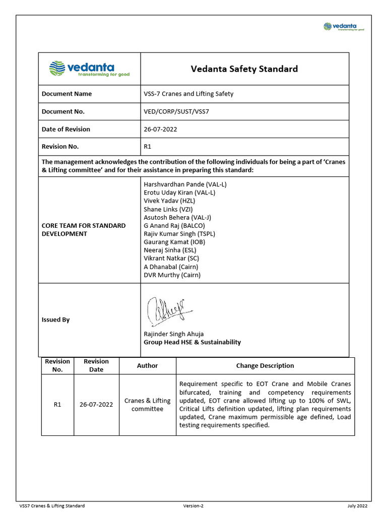VSS7 Cranes & Lifting Safety Standards | PDF | Crane (Machine)