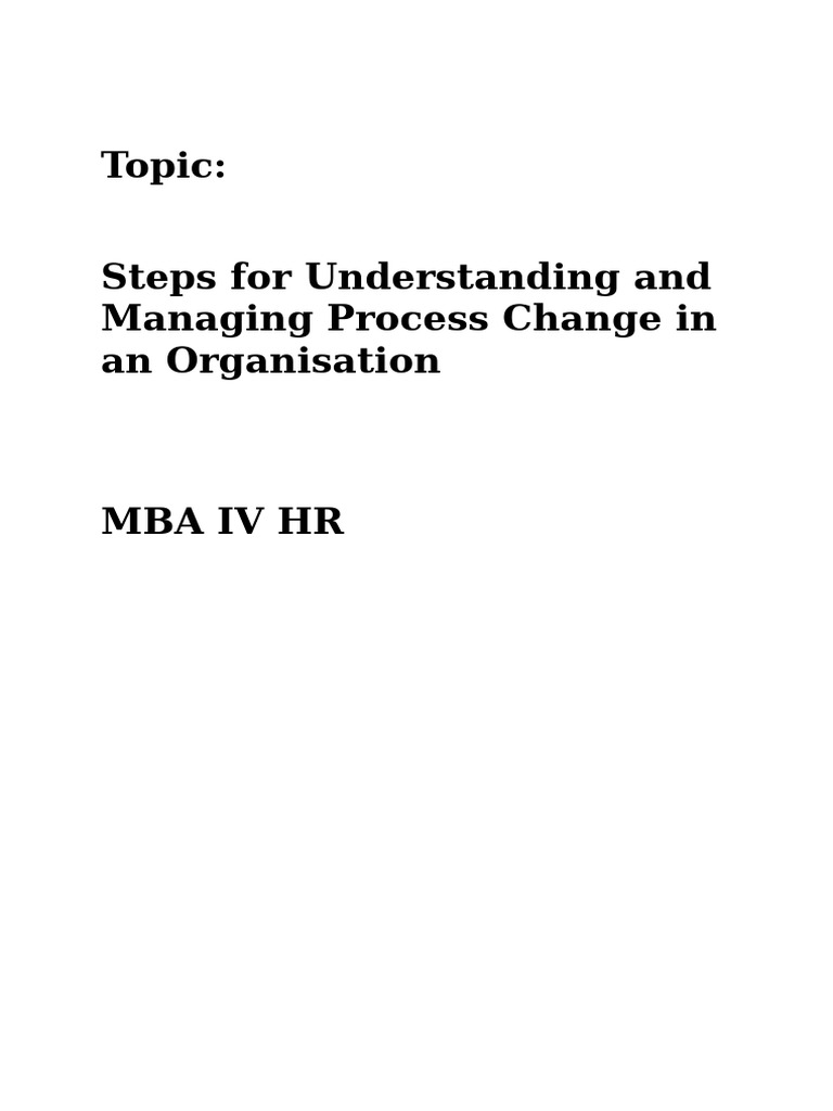 Managing Process Change in Organizations | PDF | Swot Analysis | Business