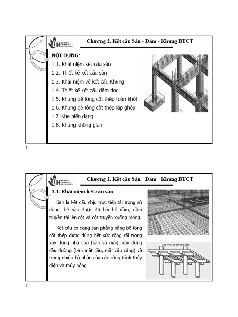 Chương 2. Kết cấu Sàn - Dầm - Khung BTCT | PDF