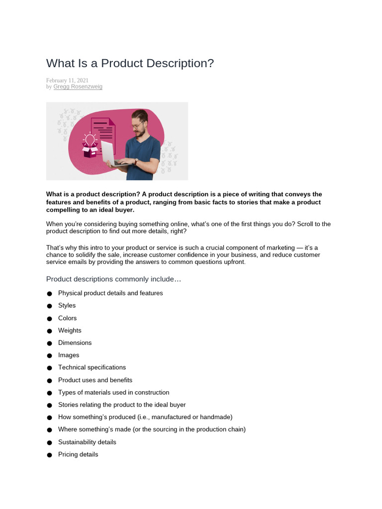 Understanding Product Descriptions | PDF | Career & Growth