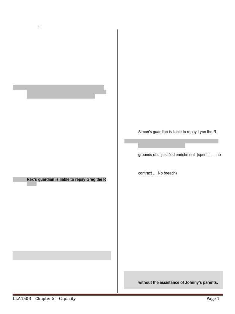 Understanding Capacity in Contracts | PDF | Marriage | Breach Of Contract
