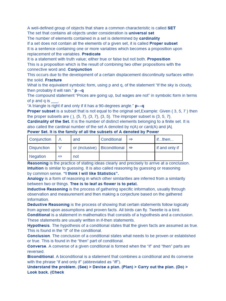 Math and Sts | PDF | If And Only If | Reason