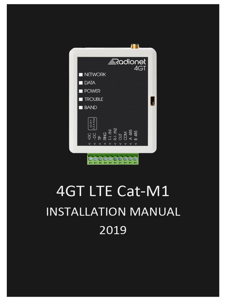 4GT LTE Cat-M1 Installation Guide | PDF | Power Supply | Relay