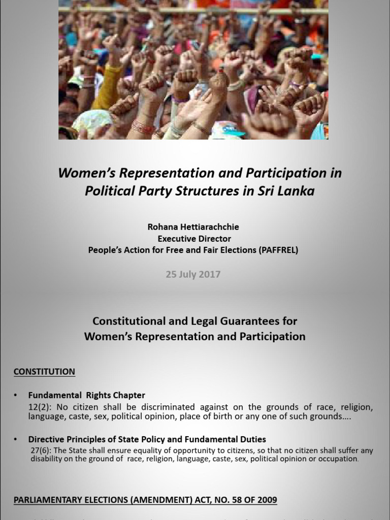 Womens Representation and Participation in Political Party Structures ...
