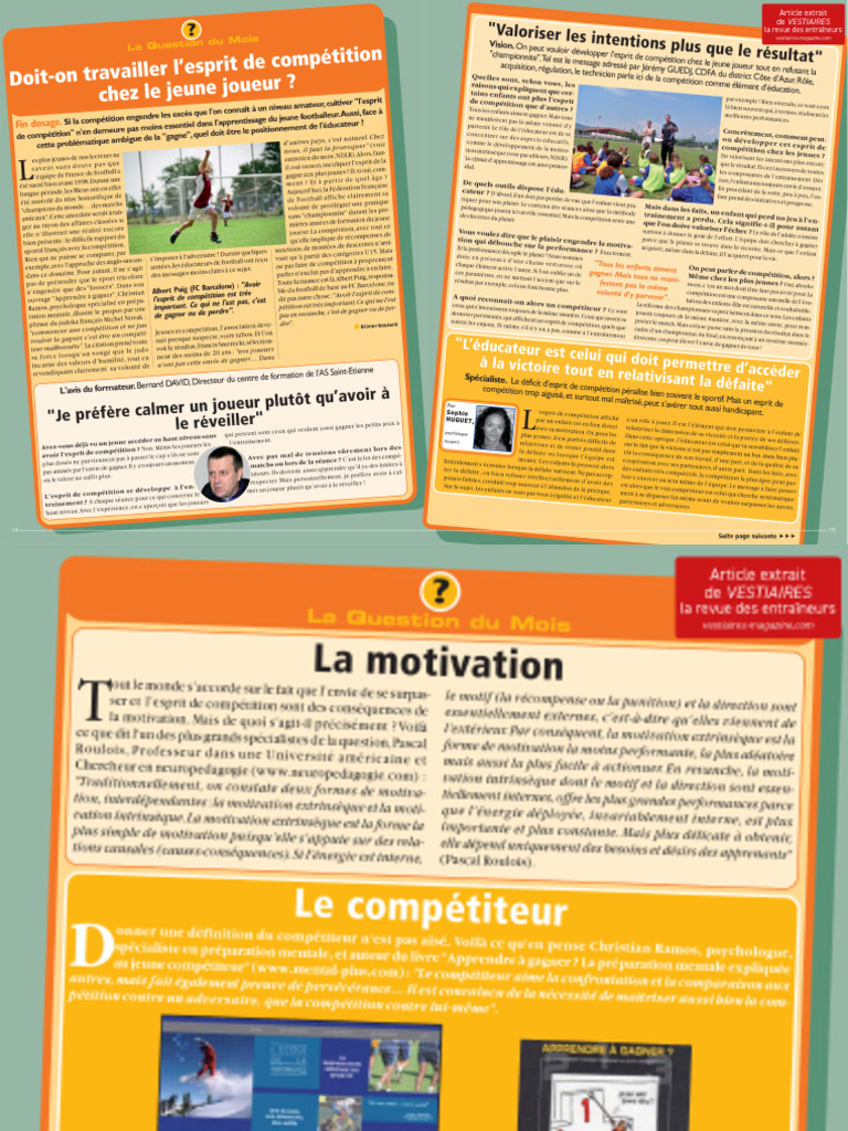 Doit-On Travailler Lesprit de Compétition Chez Le Jeune Joueur | PDF