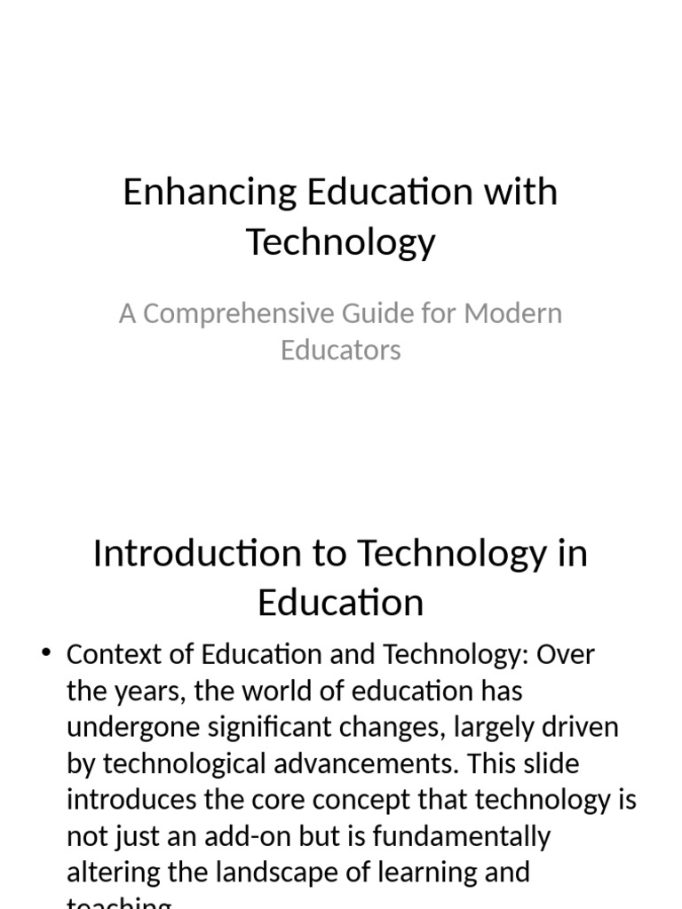 Enhancing Education With Technology | PDF