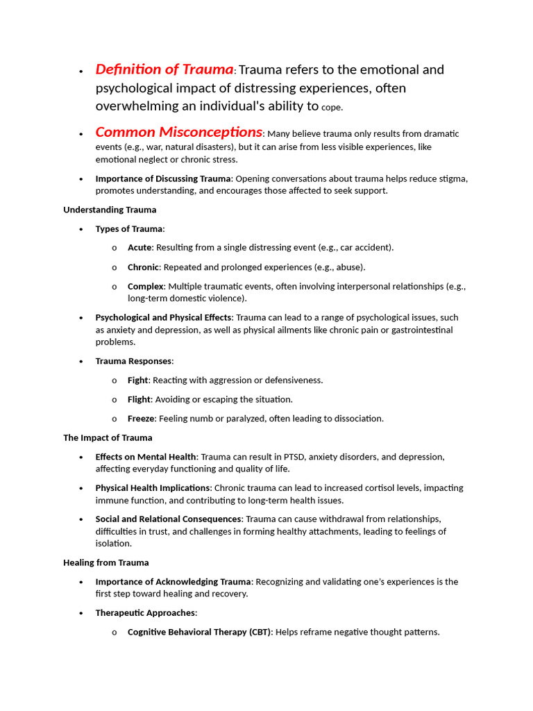 Definition of trauma pdf psychological trauma psychology