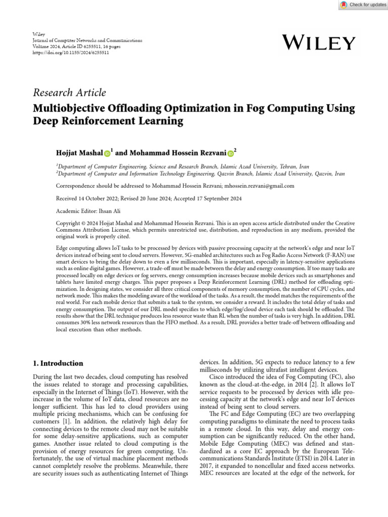 Journal of computer networks and communications 2024 mashal