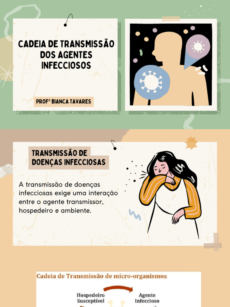 Cadeia de Transmissão de Agentes Infecciosos | PDF | Infecção | Vírus