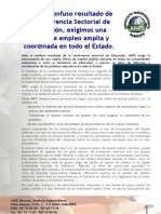 Exigimos Una Oferta de Empleo Amplia y Coordinada