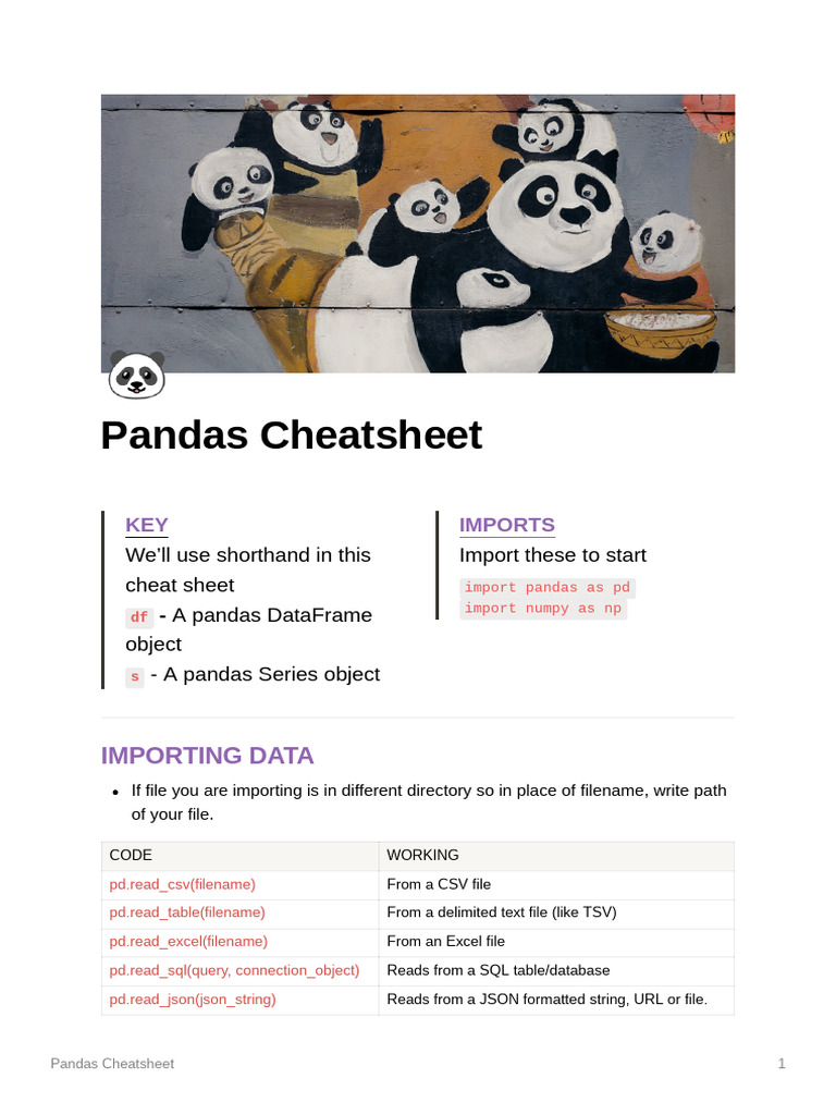 Pandas cheatsheet pdf computing computer data