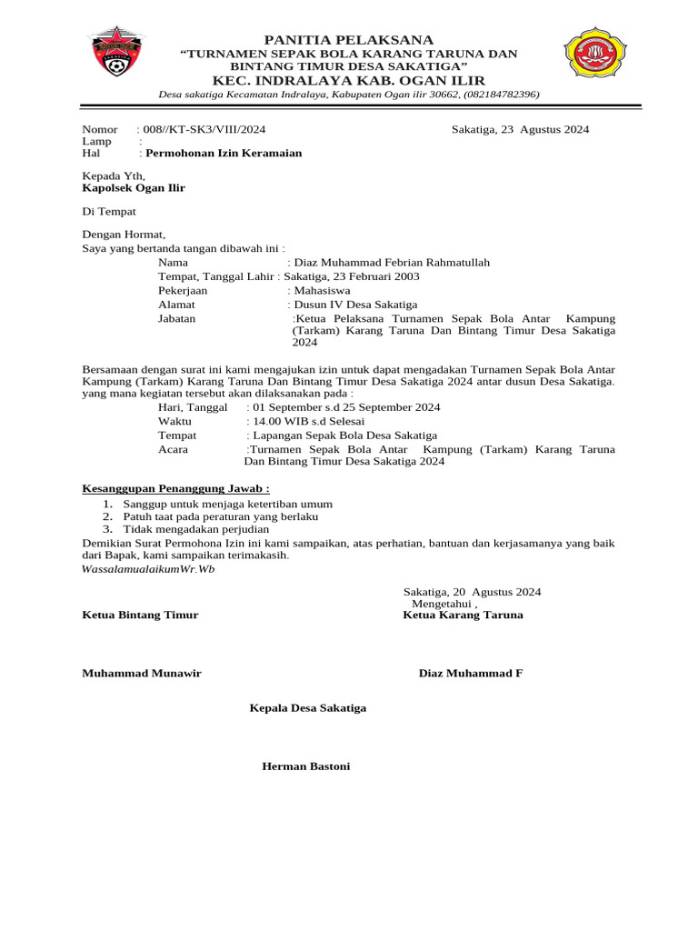 Turnamen Sepak Bola Sakatiga 2024 | PDF