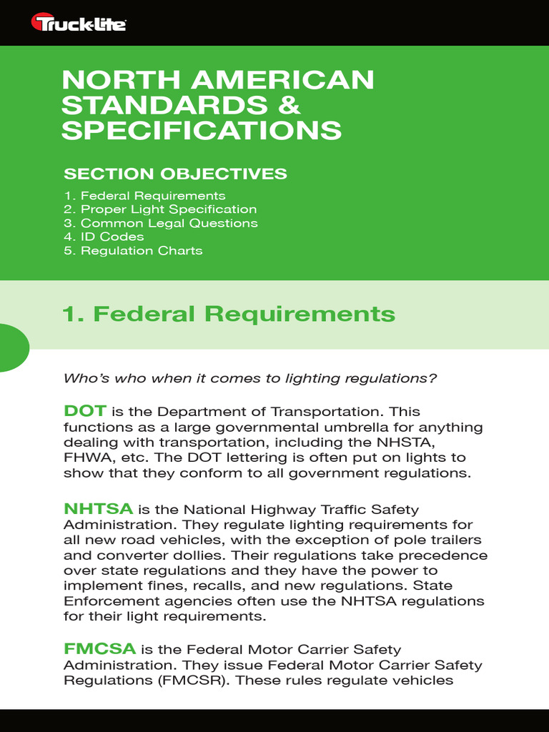 North American Lighting Standards Guide | PDF | Headlamp | National ...