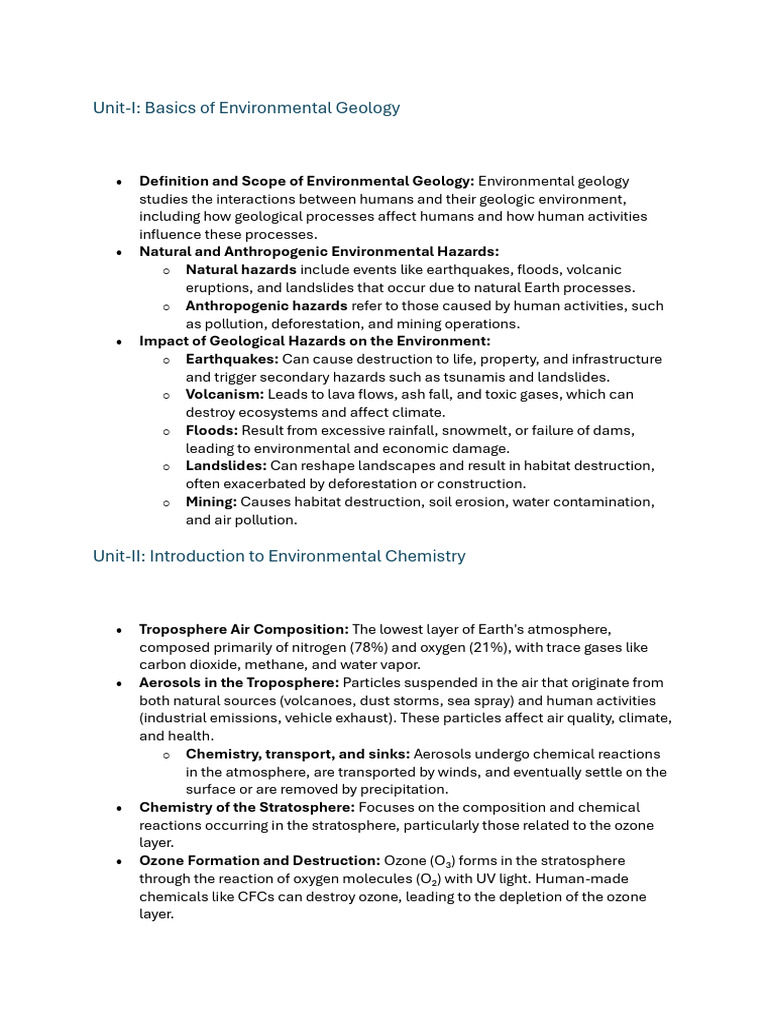 Geology (Idc) Notes | PDF | Natural Environment | Atmosphere Of Earth