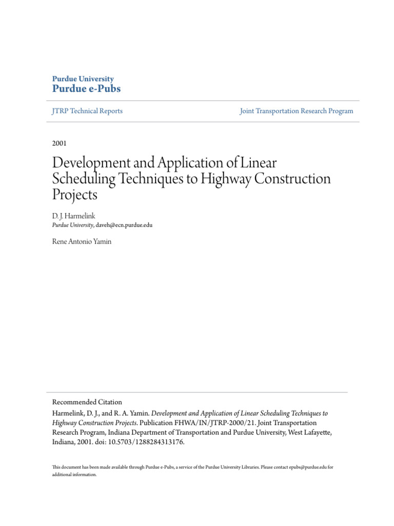 Scheduling Techniques To Highway Construction | PDF | Project ...
