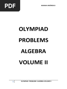 OLYMPIAD PROBLEMS ALGEBRA VOLUME II - Compressed